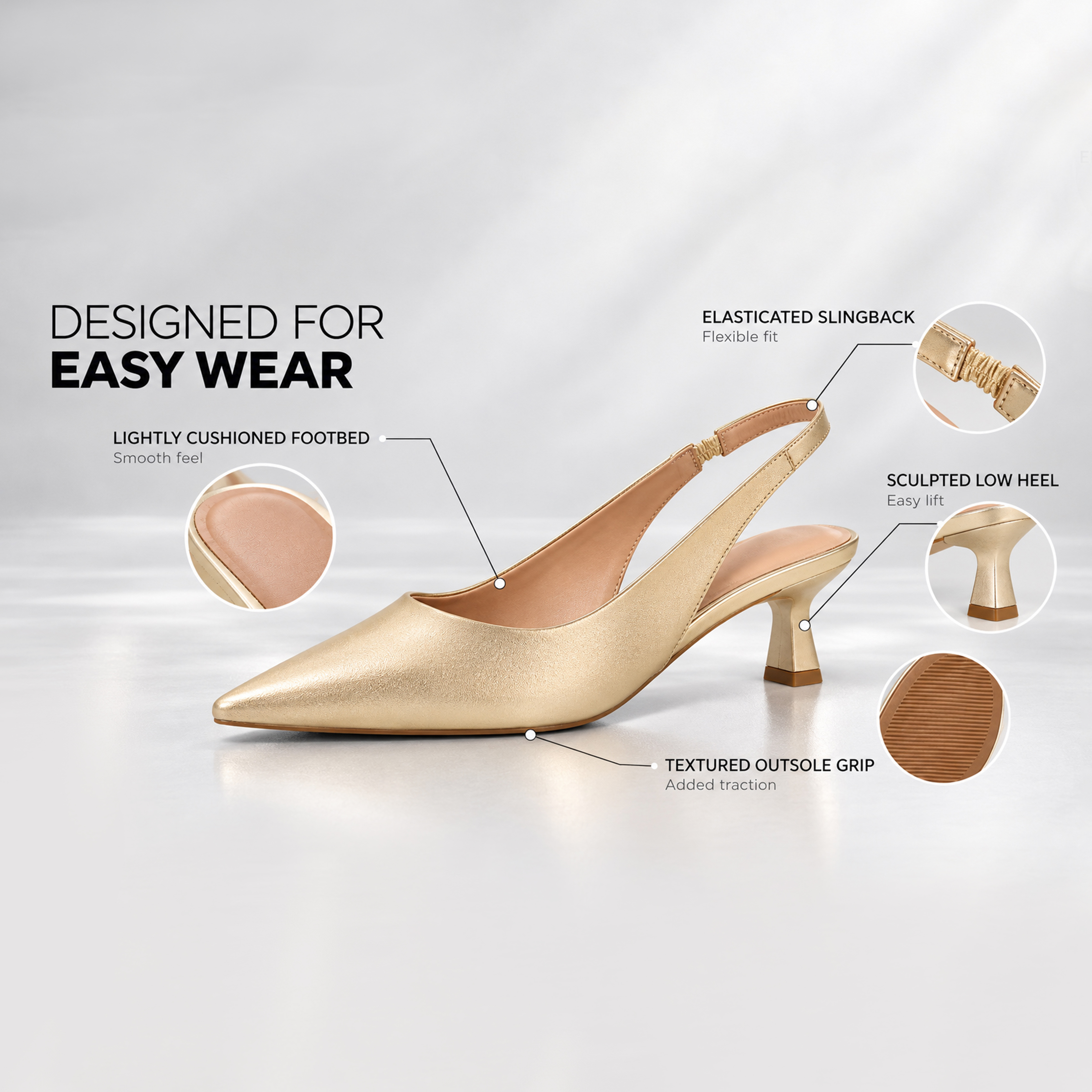 DARIAHH  GOLD Women Heels image number 4